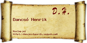 Dancsó Henrik névjegykártya