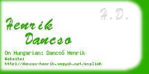 henrik dancso business card